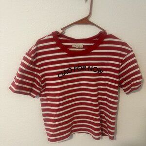 Ciao For Now Madwell Red and White Women's T Shirt